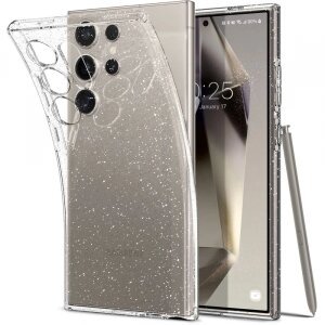 Husa pentru Samsung Galaxy S24 Ultra S928, Spigen, Liquid Crystal Glitter, Transparenta ACS07285 