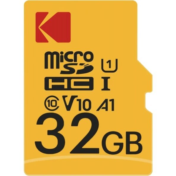 Card Memorie microSDHC Kodak Premium Performance, 32Gb, Clasa 10 / UHS-1 U1, Cu Adaptor EKMSDM32GHC10K 