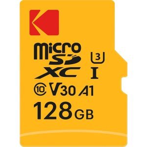Card Memorie microSDXC Kodak Ultra Performance, 128Gb, Clasa 10 / UHS-1 U3, Cu Adaptor EKMSDM128GXC10HPRK 