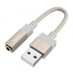 Adaptor Audio USB-A - 3.5mm HOCO UPA32D, Auriu 