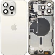 Capac Baterie Apple iPhone 15 Pro Max, Cu Carcasa Mijloc, Alb (White Titanium), Swap 