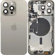 Capac Baterie Apple iPhone 15 Pro Max, Cu Carcasa Mijloc, Bej (Natural Titanium), Swap 