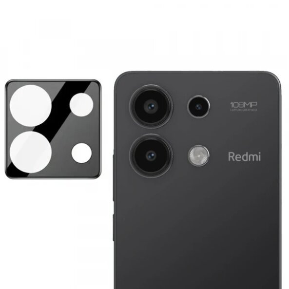 Folie de protectie Camera Spate Techsuit pentru Xiaomi Redmi Note 13 4G, Sticla Securizata, Neagra