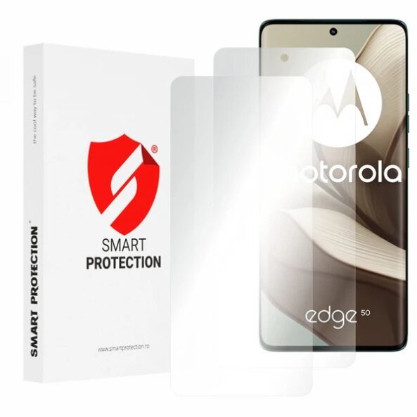 Folie de protectie Ecran Clear Smart Protection Premium Classic pentru Motorola Edge 50, Plastic, Set 2 bucati