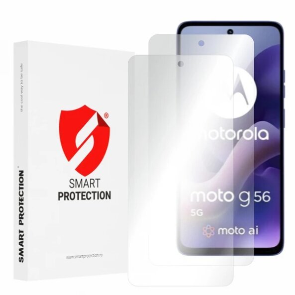 Folie de protectie Ecran Clear Smart Protection Premium Classic pentru Motorola Moto G56, Plastic, Set 2 bucati