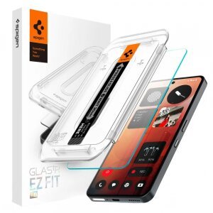 Folie de protectie Ecran Clear Spigen GlastR EZ FIT pentru Nothing Phone (3a) / Phone (3a) Pro, Sticla Securizata, Full Glue