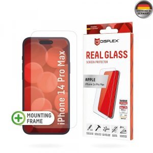Folie de protectie Ecran Displex Real Glass pentru Apple iPhone 14 Pro Max, Sticla Securizata, Full Glue, 2D