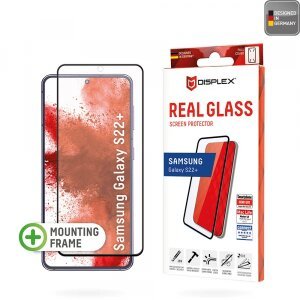 Folie de protectie Ecran Displex Real Glass pentru Samsung Galaxy S22+ 5G S906, Sticla Securizata, Full Glue, Neagra