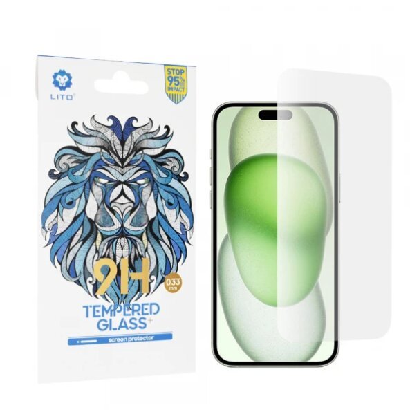 Folie de protectie Ecran Lito Classic pentru Apple iPhone 15 Plus, Sticla Securizata, Full Glue, 2.5D