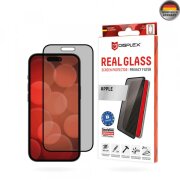 Folie de protectie Ecran Privacy Displex Real Glass pentru Apple iPhone 16 Plus, Sticla Securizata, Full Glue