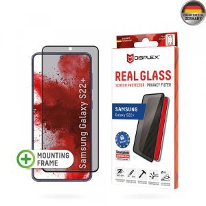 Folie de protectie Ecran Privacy Displex Real Glass pentru Samsung Galaxy S22+ 5G S906, Sticla Securizata, Full Glue