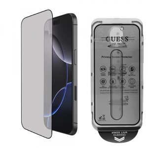 Folie de protectie Ecran Privacy Guess pentru Apple iPhone 16 Pro Max, Sticla Securizata, Full Glue, 2.5D, GUTGP16XBOKGCIP