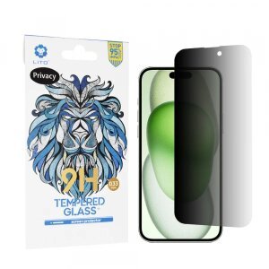 Folie de protectie Ecran Privacy Lito Classic pentru Apple iPhone 15 Plus, Sticla Securizata, Full Glue, 2.5D