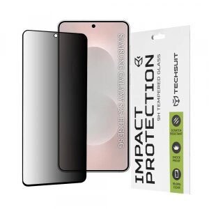 Folie de protectie Ecran Privacy Techsuit pentru Samsung Galaxy S25 Edge S937, Sticla Securizata, Full Glue, 111D
