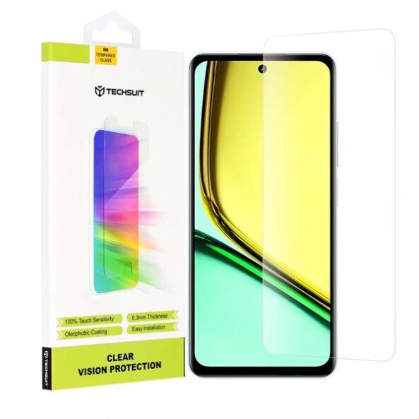 Folie de protectie Ecran Techsuit Clear Vision pentru Realme C67 4G, Sticla Securizata, Full Glue