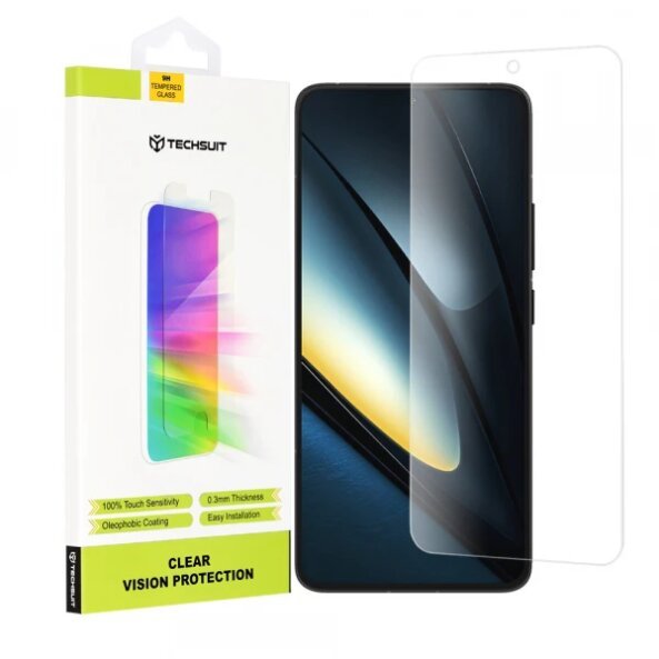Folie de protectie Ecran Techsuit Clear Vision pentru Xiaomi Poco F6 Pro, Sticla Securizata, Full Glue