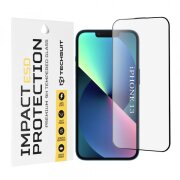 Folie de protectie Ecran Techsuit pentru Apple iPhone 14 / 13 Pro / 13, Sticla Securizata, Full Glue, Neagra