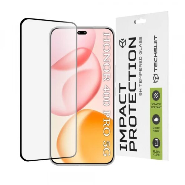 Folie de protectie Ecran Techsuit pentru Honor 400 Pro, Sticla Securizata, Full Glue, 111D, Neagra