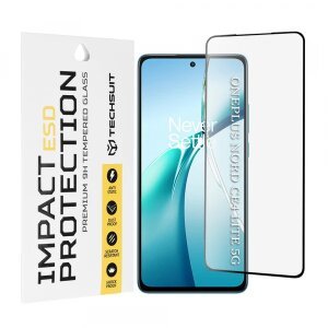 Folie de protectie Ecran Techsuit pentru OnePlus Nord CE4 Lite, Sticla Securizata, Full Glue, Neagra