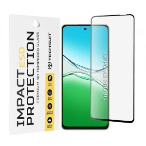 Folie de protectie Ecran Techsuit pentru Oppo A5 Pro 4G / A5 Pro, Sticla Securizata, Full Glue, Neagra