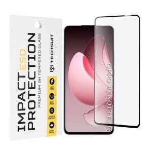 Folie de protectie Ecran Techsuit pentru Oppo Reno13 FS 5G / Reno13 F 4G / Reno13 F, Sticla Securizata, Full Glue, Neagra