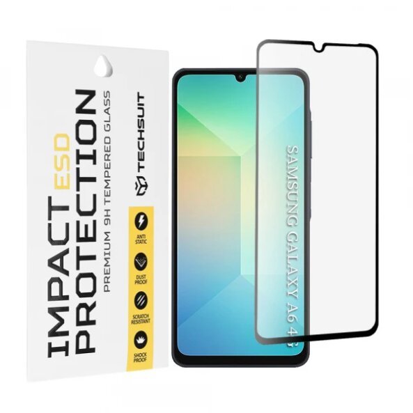 Folie de protectie Ecran Techsuit pentru Samsung Galaxy A06 A065, Sticla Securizata, Full Glue, Neagra