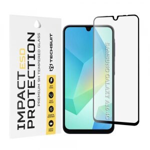 Folie de protectie Ecran Techsuit pentru Samsung Galaxy A16 5G A166 / A16 4G A165, Sticla Securizata, Full Glue, Neagra