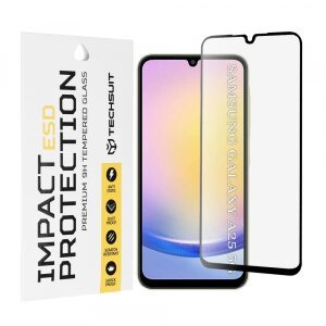 Folie de protectie Ecran Techsuit pentru Samsung Galaxy A25 A256, Sticla Securizata, Full Glue, Neagra