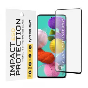 Folie de protectie Ecran Techsuit pentru Samsung Galaxy A51 5G A516 / A51 A515, Sticla Securizata, Full Glue, Neagra