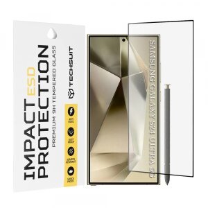 Folie de protectie Ecran Techsuit pentru Samsung Galaxy S24 Ultra S928, Sticla Securizata, Full Glue, Neagra