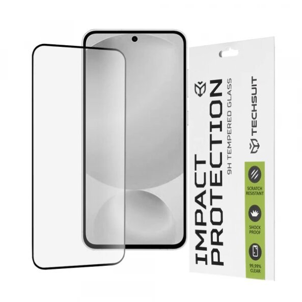Folie de protectie Ecran Techsuit pentru Samsung Galaxy S25 FE, Sticla Securizata, Full Glue, 111D, Neagra