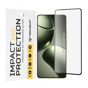 Folie de protectie Ecran Techsuit pentru Xiaomi 14T Pro / 14T, Sticla Securizata, Full Glue, Neagra