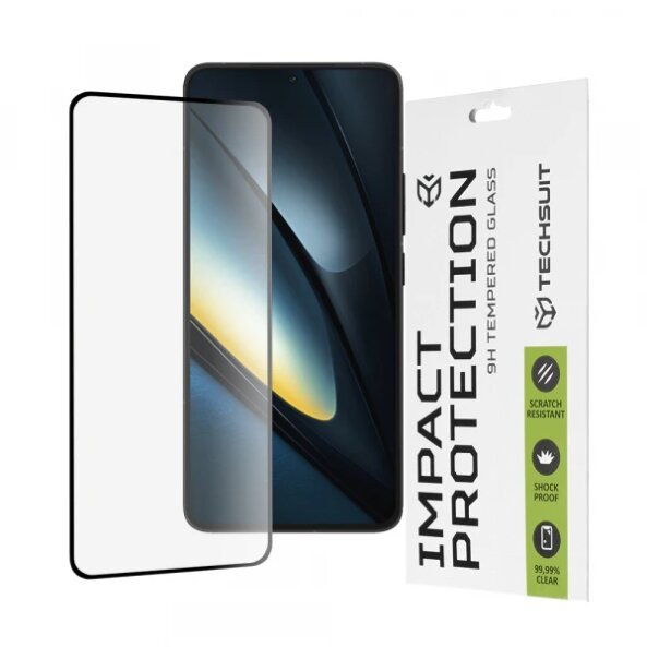 Folie de protectie Ecran Techsuit pentru Xiaomi Poco F6 Pro, Sticla Securizata, Full Glue, 111D, Neagra