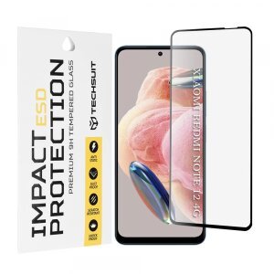 Folie de protectie Ecran Techsuit pentru Xiaomi Redmi Note 12 4G / Note 12 / Poco X5, Sticla Securizata, Full Glue, Neagra