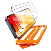 Folie de protectie Ecran Torras GlassGo Install Master pentru Apple iPhone 16e / 14 / 13 Pro / 13, Sticla Securizata, Full Glue, Set 2 bucati