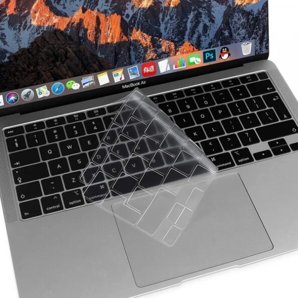 Folie Protectie Tastatura Techsuit PureTypeX pentru Apple Macbook Air 13 (2020), Transparenta