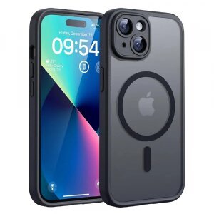 Husa MagSafe pentru Apple iPhone 13, Techsuit, PureFrost, Neagra