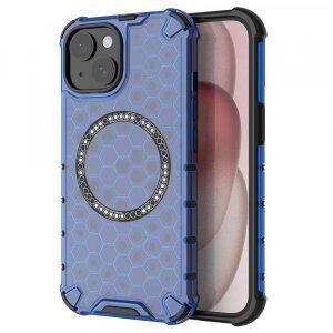 Husa MagSafe pentru Apple iPhone 14, Techsuit, HoneyComb Shield, Albastra