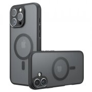 Husa MagSafe pentru Apple iPhone 16 Pro Max, Techsuit, PureFrost, Neagra