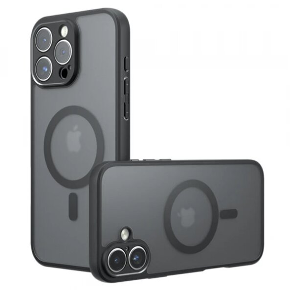 Husa MagSafe pentru Apple iPhone 16 Pro Max, Techsuit, PureFrost, Neagra