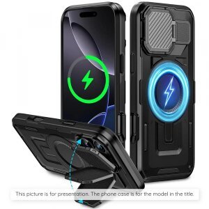 Husa MagSafe pentru Apple iPhone 17 Air, Techsuit, CamVault, Neagra