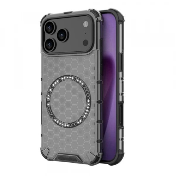 Husa MagSafe pentru Apple iPhone 17 Pro, Techsuit, HoneyComb Shield, Neagra
