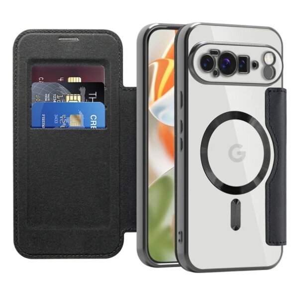 Husa MagSafe pentru Google Pixel 10 Pro XL, Techsuit, SmartMag Book, Neagra