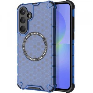 Husa MagSafe pentru Samsung Galaxy A36 A366, Techsuit, HoneyComb Shield, Albastra