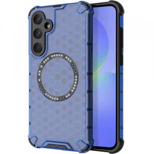 Husa MagSafe pentru Samsung Galaxy A36 A366, Techsuit, HoneyComb Shield, Albastra