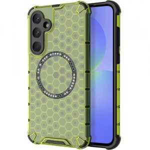 Husa MagSafe pentru Samsung Galaxy A36 A366, Techsuit, HoneyComb Shield, Verde