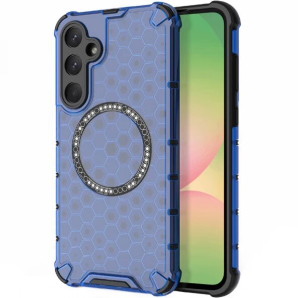 Husa MagSafe pentru Samsung Galaxy A56 A566, Techsuit, HoneyComb Shield, Albastra