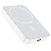 Baterie Externa Wireless Borofone BJ25 Plus Reach, 10000mAh, 20W, PD + FQI, 1 x QI - 1 x USB-C, Alba