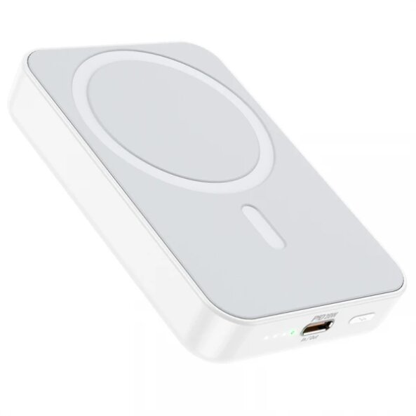 Baterie Externa Wireless Borofone BJ25 Plus Reach, 10000mAh, 20W, PD + FQI, 1 x QI - 1 x USB-C, Alba