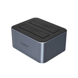 Docking Station Orico 6626C3-C-V1 2-Drive pentru HDD / SSD SATA 2.5inch / 3.5inch, Gri, Resigilat 